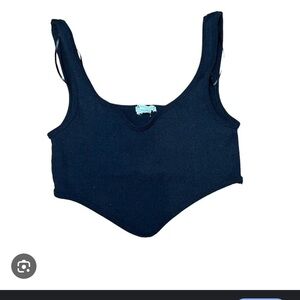 Zara Black asymmetrical Crop Top